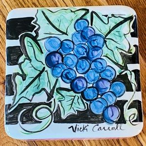 Vicki Carroll Studio Signed Trinket Dish & Lid Bon Appetite